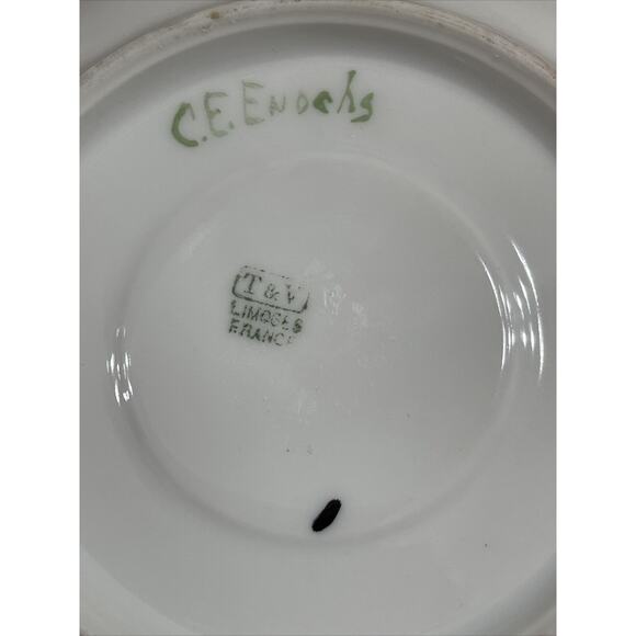 t v limoges france hand paint saucers 2 - Picture 4 of 7
